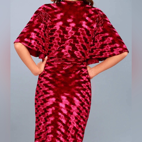 Lulu’s Mesmerize on the Prize Burgundy Velvet Wrap Dress - Picture 4 of 12